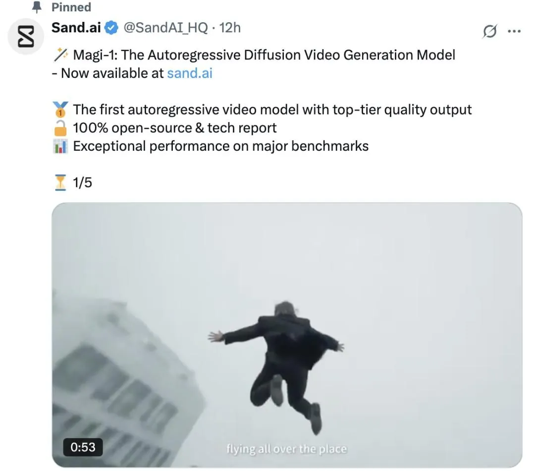 Sand AI 开源新模型,MAGI-1 图生视频-会懂网