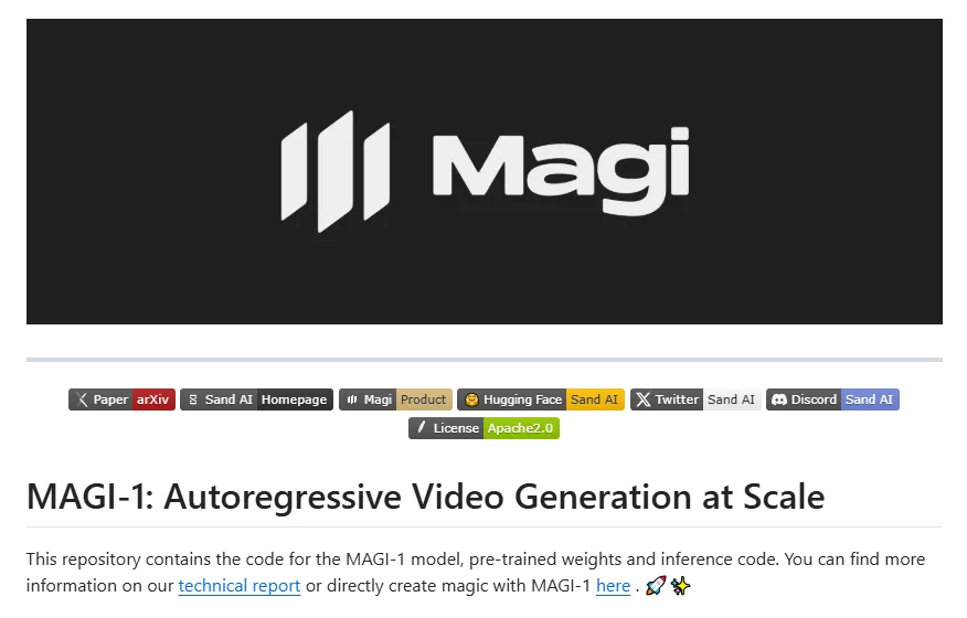 MAGI-1 图生视频模型,Sand AI 开源首发-会懂网