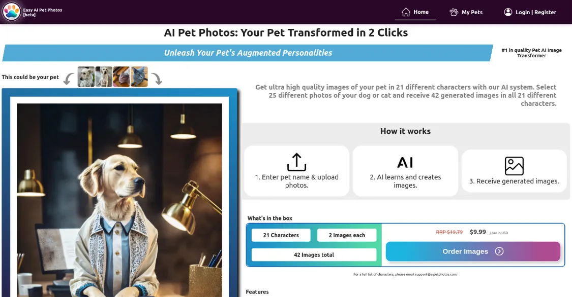 AI Pet Photos 为宠物生成多样造型,图像生成神器插图 AI Pet Photos 为宠物生成多样造型,图像生成神器插图