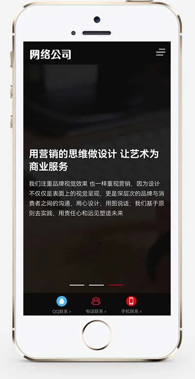 响应式高端网站建设pbootcms模板 互联网营销类建站设计公司模板插图