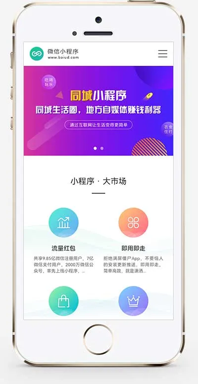 (PC+WAP)微信小程序开发pbootcms模板 软件开发公司网站源码下载-会懂网