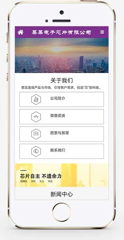 紫色响应式电子元件网站 PbootCMS 模板（芯片研发设计网站适用）插图