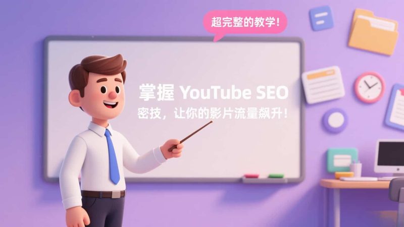 掌握 YouTube SEO 密技,让你的影片流量飙升!冲破算法,登上热门排行榜!插图 掌握 YouTube SEO 密技,让你的影片流量飙升!冲破算法,登上热门排行榜!插图